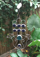 Hamsa Hand - Glass Gem Ornament by Diane Markin