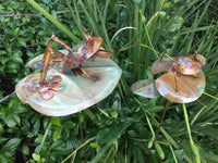 Frog On Lilly Pad - Copper Sculpture by Haw Creek Forge