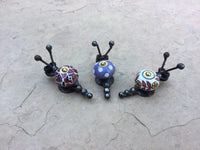 Snail - Set Of Three (brown, purple & red) Metal Garden art by Bandana Yardbirds
