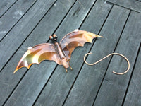 Bat, Wings Open Copper Sculpture by Haw Creek Forge