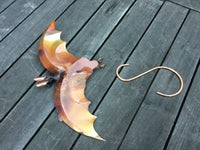 Bat, Wings Open Copper Sculpture by Haw Creek Forge