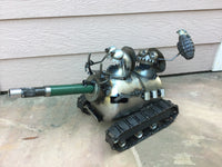 Two Man Tank, Gnome Be Gone, Holding Hand-Grenade, Riding Propane Tank, by Artist Fred Conlon of Sugarpost