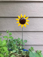 Sun Flower - Fused Glass Plant Stake by Glass Works Northwest