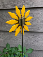 Sun Flower - Fused Glass Plant Stake by Glass Works Northwest